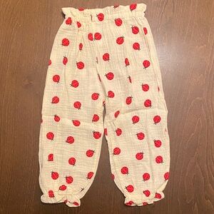 Cream Pants with Red Ladybug Print